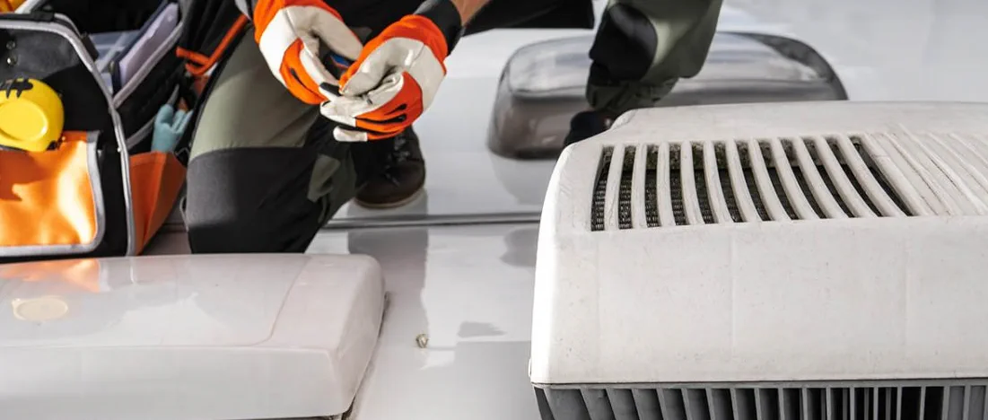 Rooftop AC capacitor swap on a Doral-staged Class A in summer Miami heat