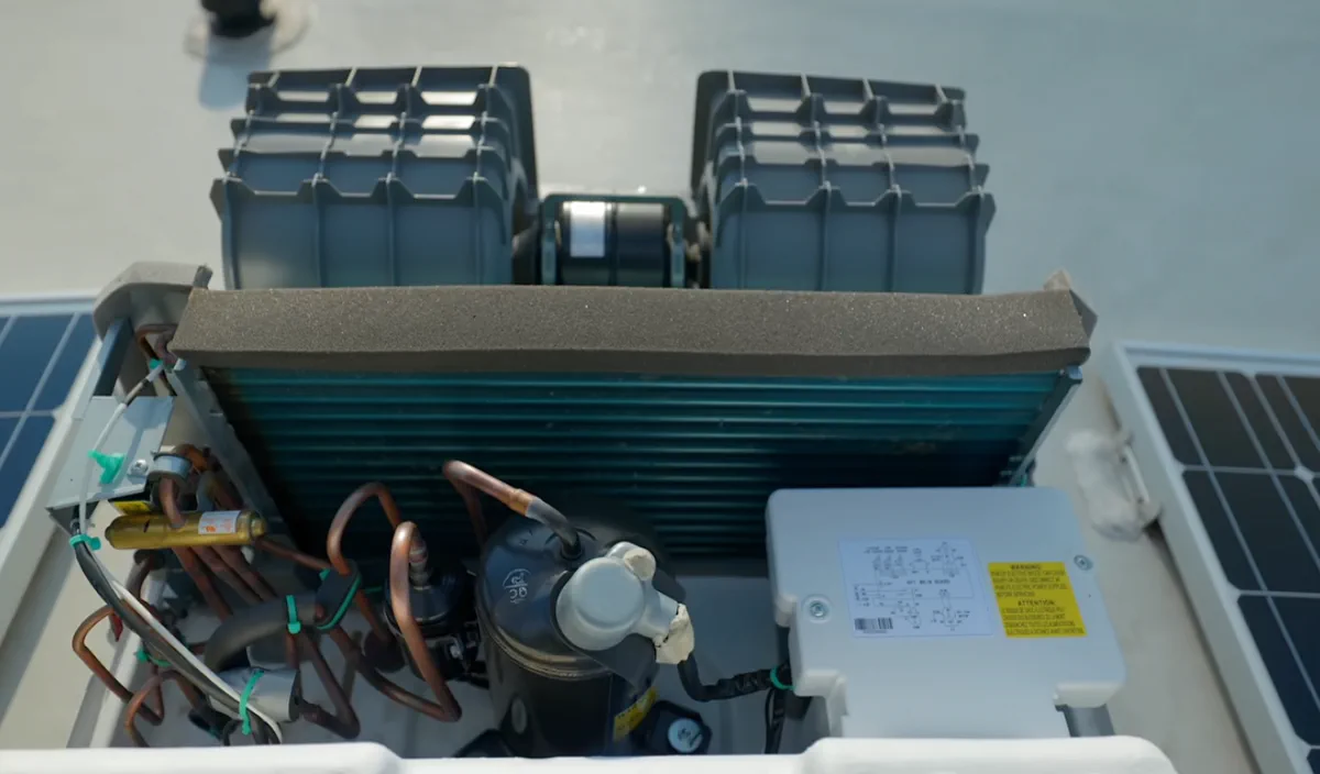 Micro-Air SoftStartRV kit install on a rooftop AC compressor