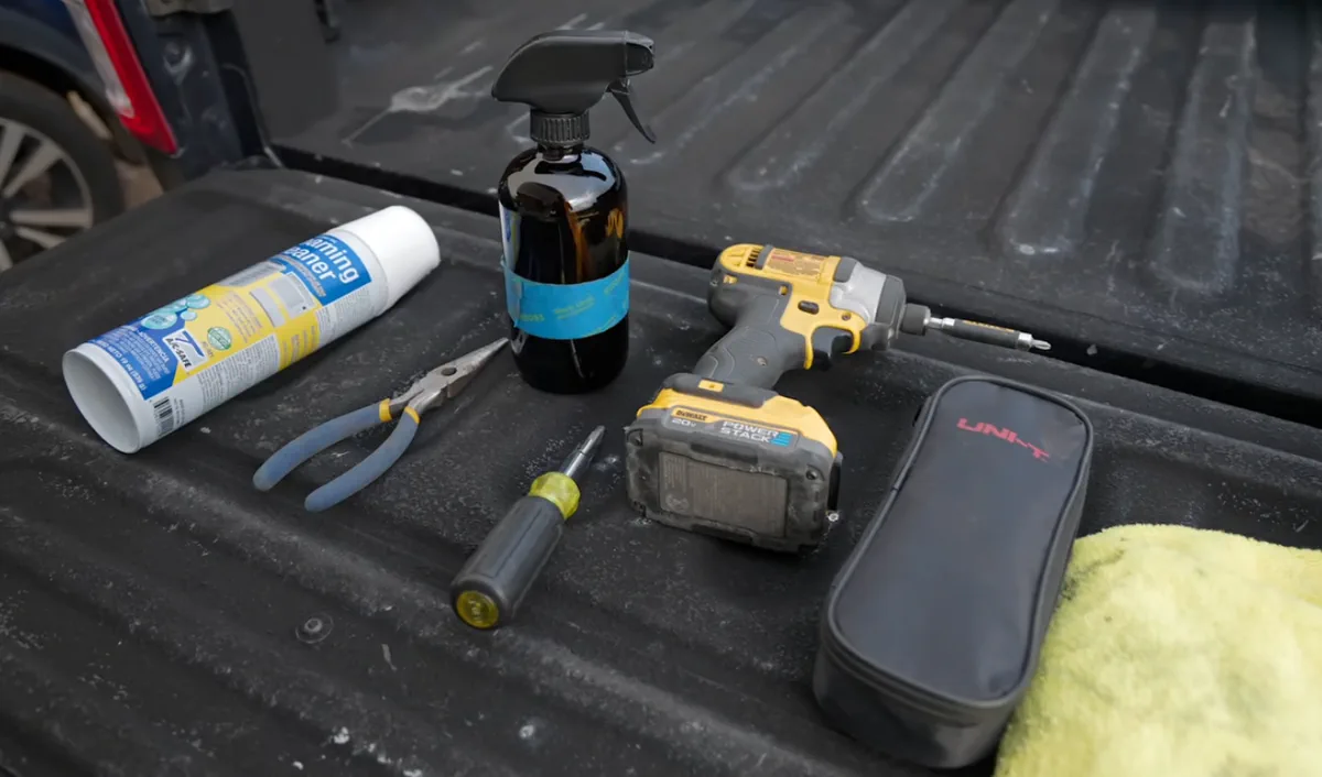 Soft-start AC kit install on a living-quarter horse trailer at the Palm Beach International Equestrian Center