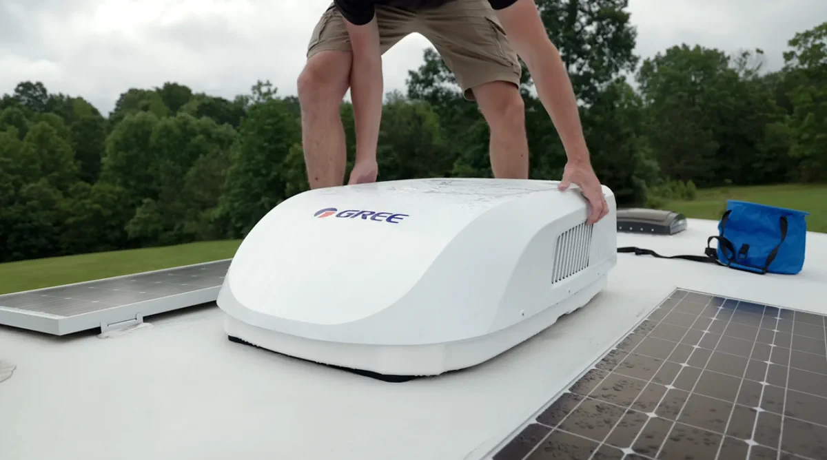 Rooftop AC capacitor swap on-site at a Kissimmee, FL resort lot