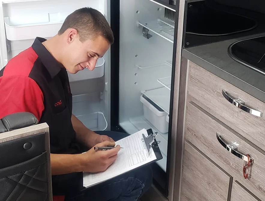 Coach-side work done at your location, not at a dealership.
