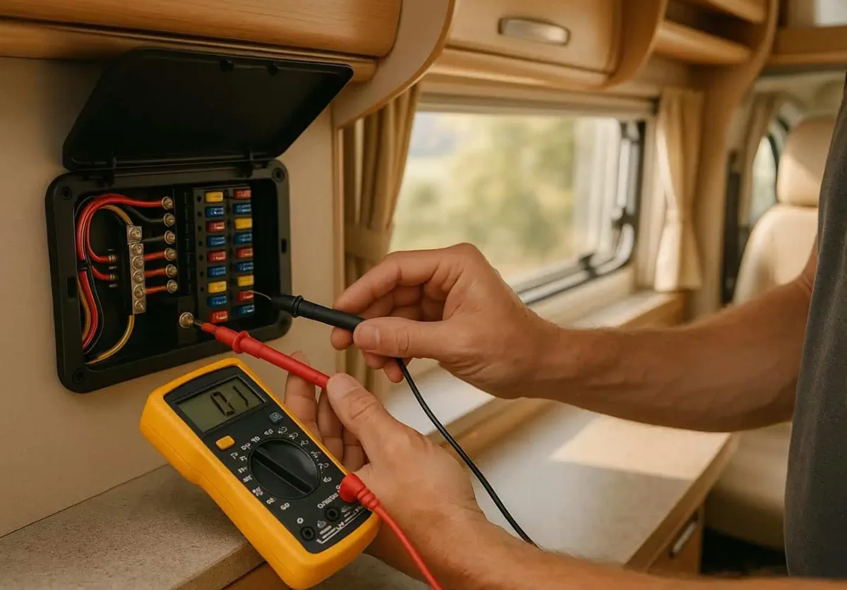 Progressive Dynamics converter swap in an RV bay