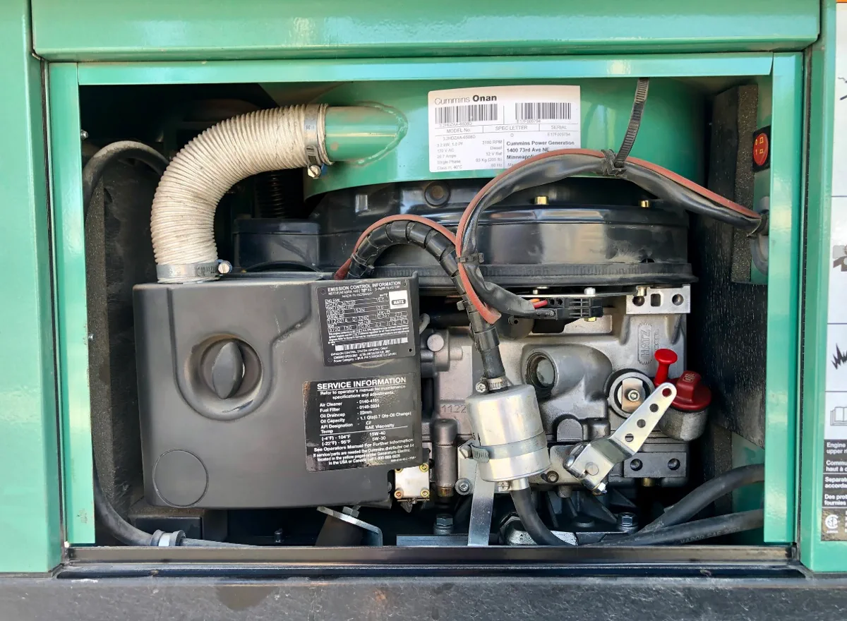 Cummins RV QD diesel generator filter and load test
