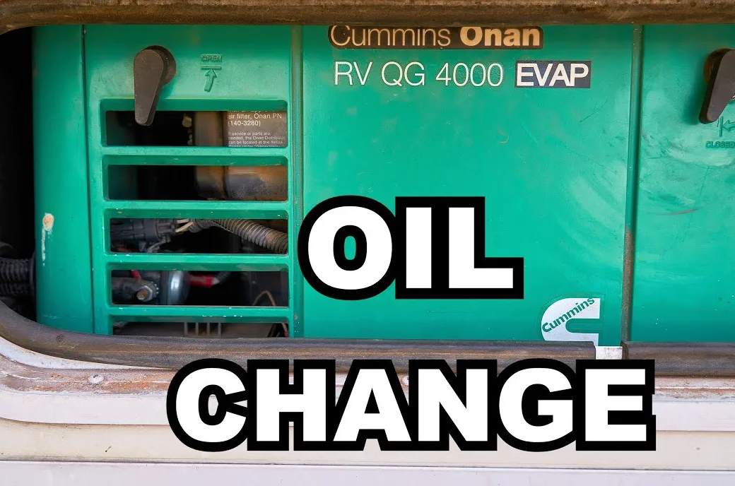 Onan Marquis Gold oil and filter service on a Class A motorhome