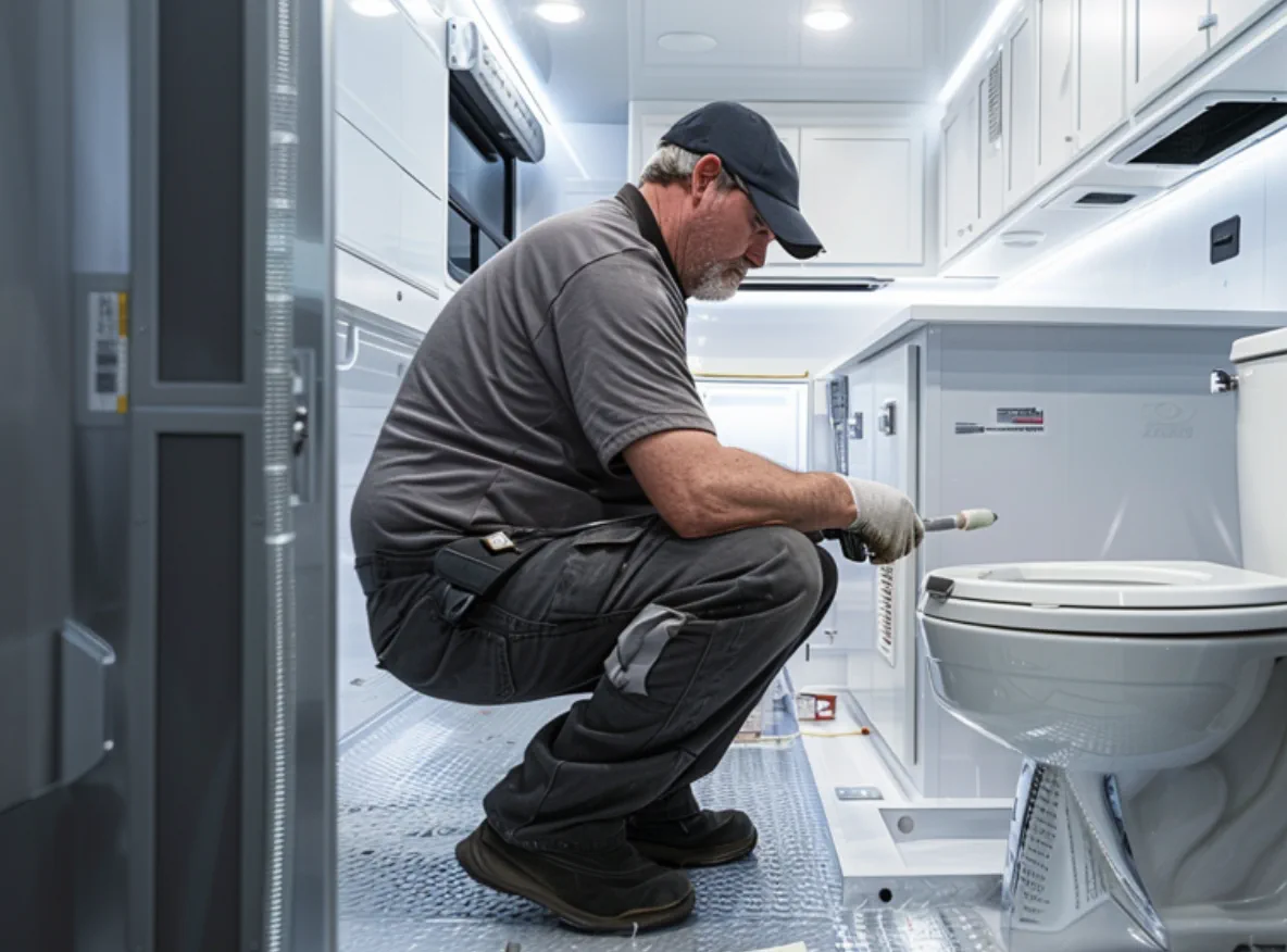 Emergency RV plumbing leak at a Florida campground
