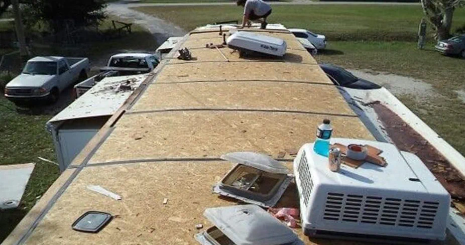 Roof reseal and leak inspection on an RV in Cedar Park, TX