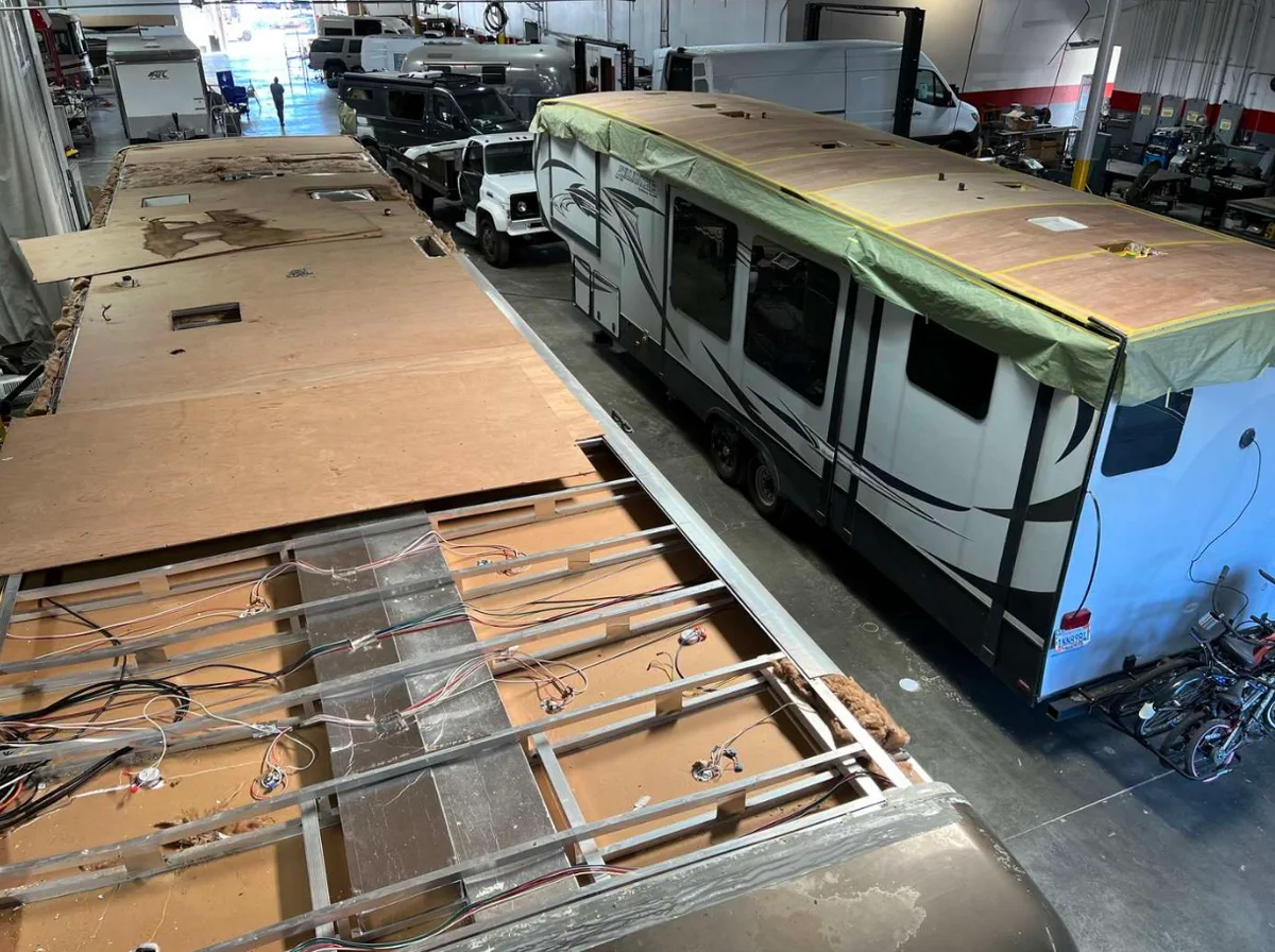 Soft-floor and front-cap delamination repair on-site in Pacific, WA