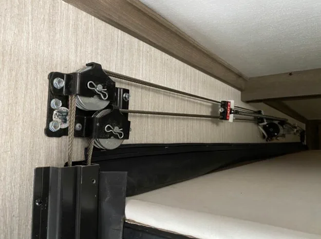 Slide topper fabric replacement on a Florida Class A